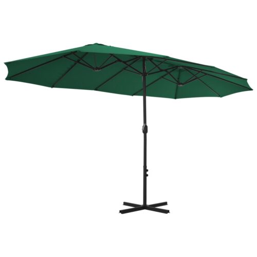 Outdoor Parasol with Aluminium Pole 460x270cm Green - Image 4