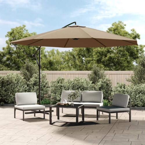 Cantilever Umbrella with Aluminium Pole 350cm Taupe - Image 9