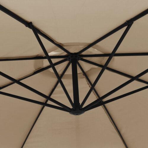 Cantilever Umbrella with Aluminium Pole 350cm Taupe - Image 5