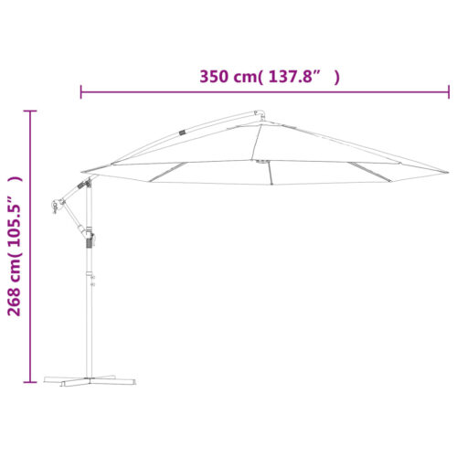 Cantilever Umbrella with Aluminium Pole 350cm Taupe - Image 8