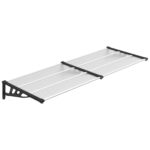 Door Canopy Black Transparent 239x90cm Polycarbonate