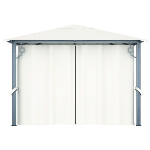 Gazebo with Curtain 300x300cm Cream Aluminium - Image 5