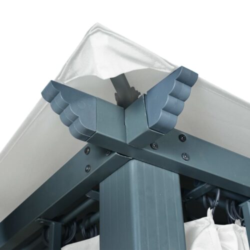 Gazebo with Curtain 300x300cm Cream Aluminium - Image 8