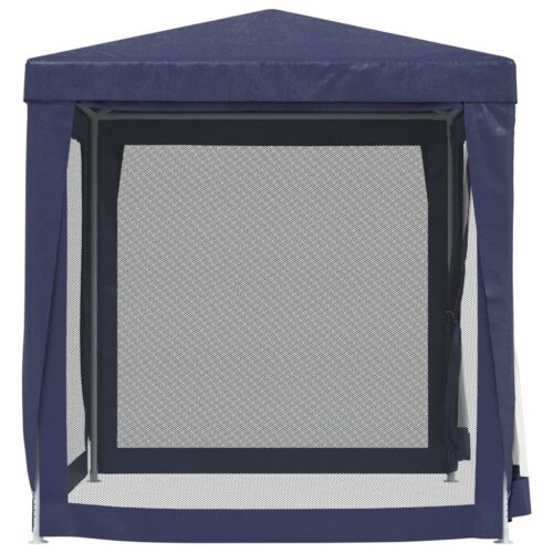 Party Tent with 4 Mesh Sidewalls Blue 2x2m HDPE - Image 4
