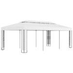 Gazebo with Double Roof 3x6m White