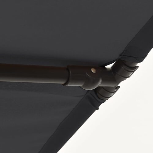 Outdoor Parasol with Aluminium Pole 180x110cm Black - Image 9