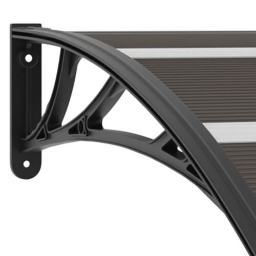 Door Canopy Black 200x75cm PC - Image 4