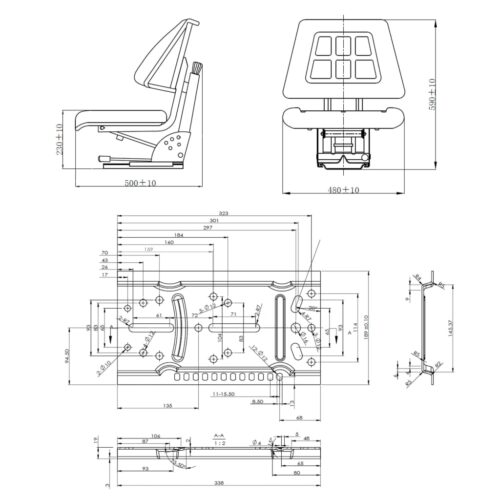 Suspension Universal Tractor Seat Forklift Excavator Truck Backrest Chair - Image 8
