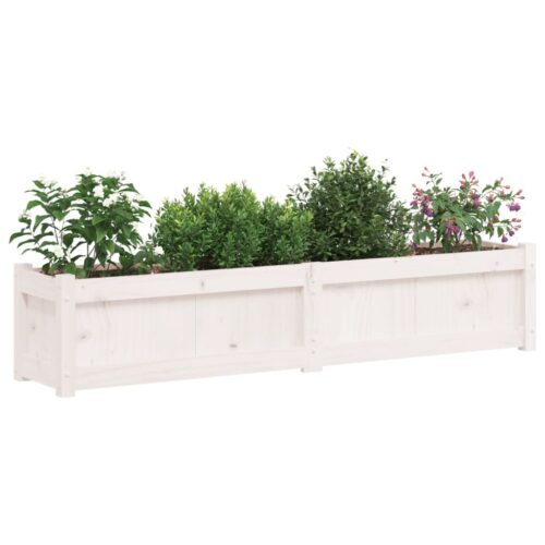 Garden Planters 2pcs White Solid Wood Pine - Image 3