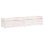 Garden Planters 2pcs White Solid Wood Pine