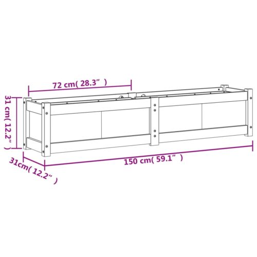 Garden Planters 2pcs White Solid Wood Pine - Image 11