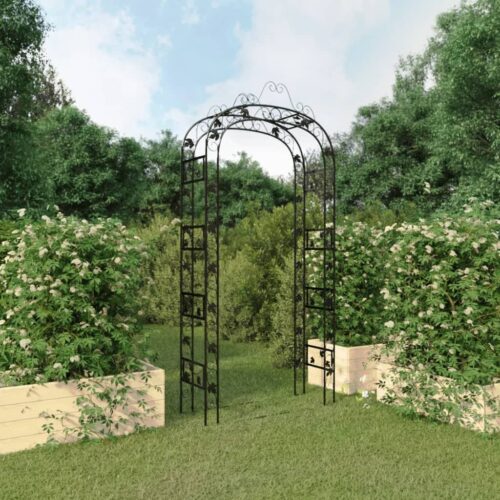 Garden Arch Black 116x45x240cm Steel - Image 7