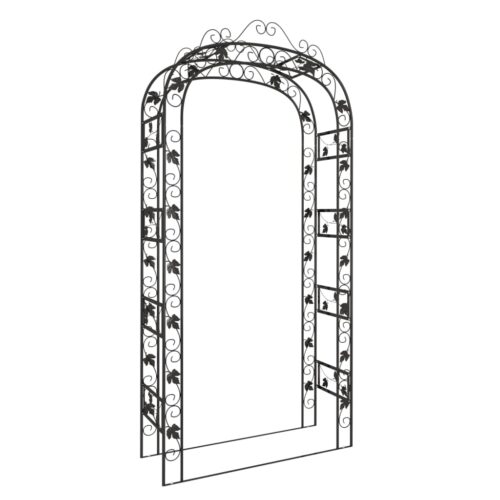 Garden Arch Black 116x45x240cm Steel