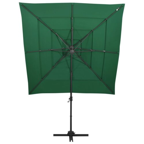 4-Tier Parasol with Aluminium Pole Green 250x250cm - Image 2