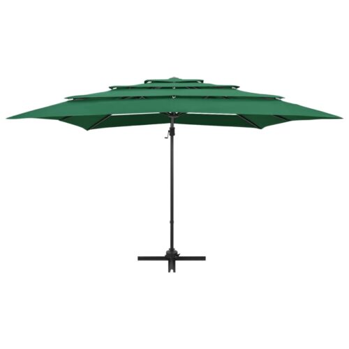 4-Tier Parasol with Aluminium Pole Green 250x250cm - Image 3