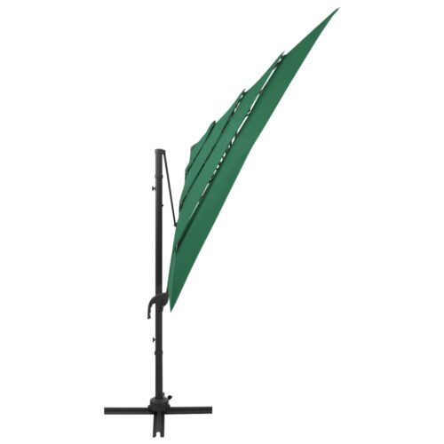 4-Tier Parasol with Aluminium Pole Green 250x250cm - Image 4