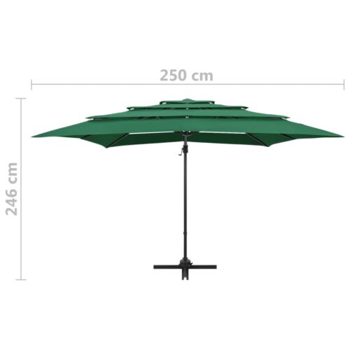 4-Tier Parasol with Aluminium Pole Green 250x250cm - Image 9