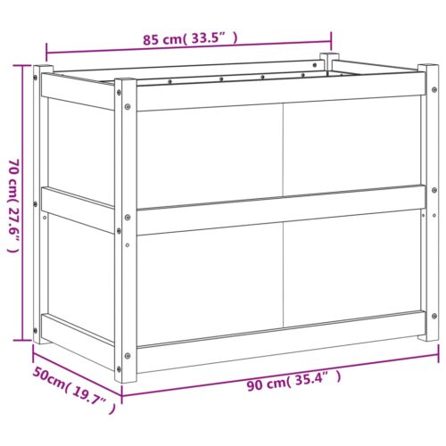 Garden Planter 90x50x70cm Impregnated Wood Pine - Image 11