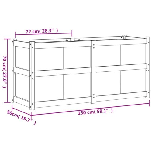 Garden Planter 150x50x70cm Impregnated Wood Pine - Image 11