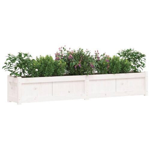 Garden Planters 2pcs White Solid Wood Pine - Image 3