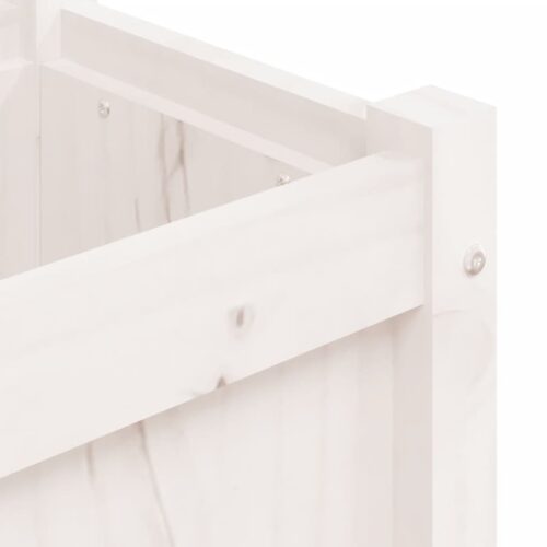 Garden Planters 2pcs White Solid Wood Pine - Image 9