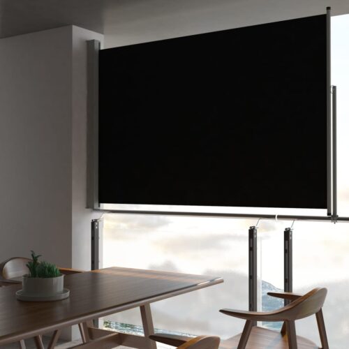 Patio Retractable Side Awning 160 x 300cm Black
