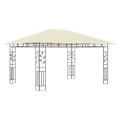 Gazebo with Mosquito Net 4x3x2.73m Cream 180 g/m - Image 2