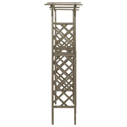 Pergola with Gate 116x40x204cm Grey Solid Firwood - Image 4