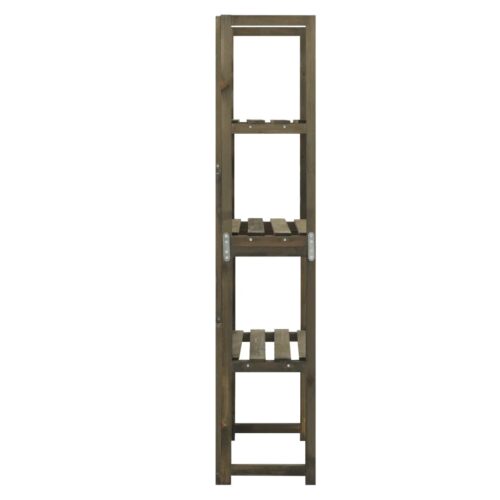 Trellis with Shelves Grey 55x30x140cm Solid Fir Wood - Image 4