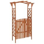 Pergola with Gate 116x40x204cm Solid Firwood