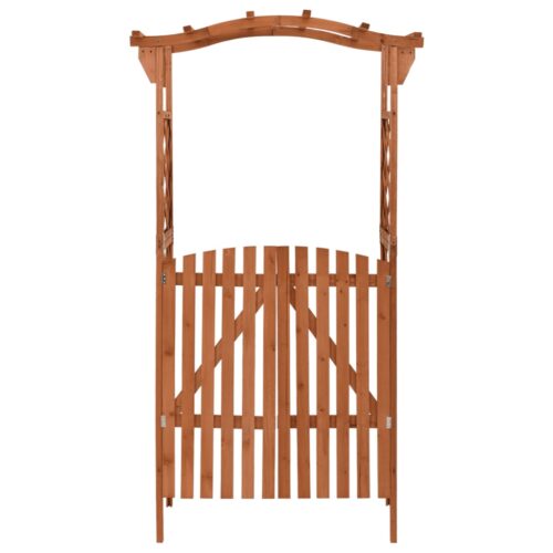 Pergola with Gate 116x40x204cm Solid Firwood - Image 2