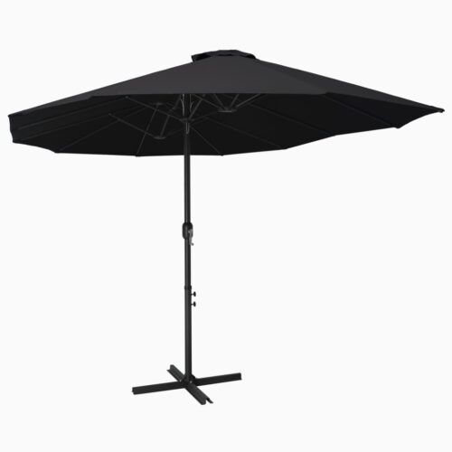 Outdoor Parasol with Aluminium Pole 460x270cm Black