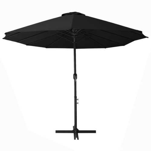 Outdoor Parasol with Aluminium Pole 460x270cm Black - Image 3