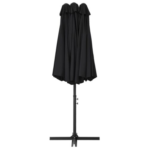Outdoor Parasol with Aluminium Pole 460x270cm Black - Image 4