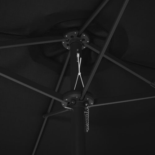 Outdoor Parasol with Aluminium Pole 460x270cm Black - Image 5