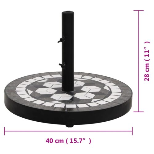 Parasol Base Black White Round 12 kg - Image 7