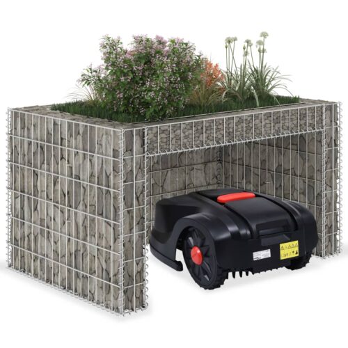 Lawn Mower Garage with Raised Bed 110x80x60cm Steel Wire