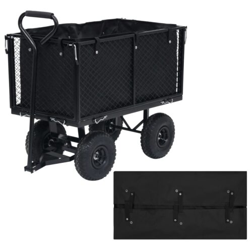 Garden Cart Liner Black 81x41x40cm Fabric