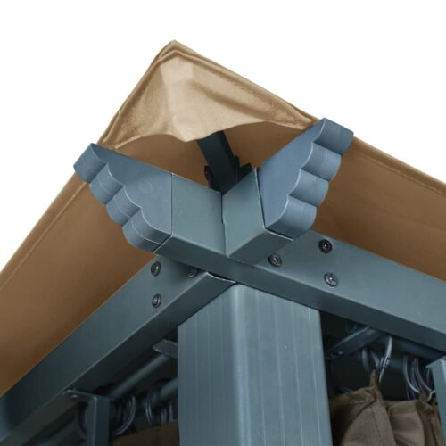 Gazebo with Curtain 400x300cm Taupe Aluminium - Image 9