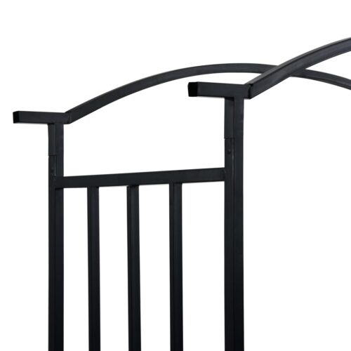 Garden Arch with Bench Black 128x50x207cm Iron - Image 5