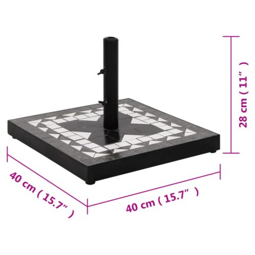 Parasol Base Black White Square 12 kg - Image 7