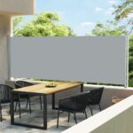 Patio Retractable Side Awning 600x160cm Grey