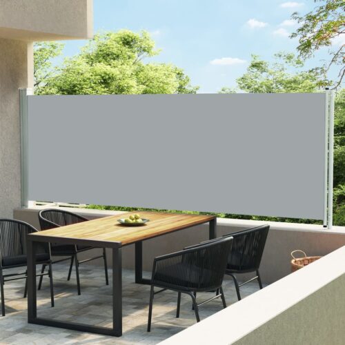 Patio Retractable Side Awning 600x160cm Grey