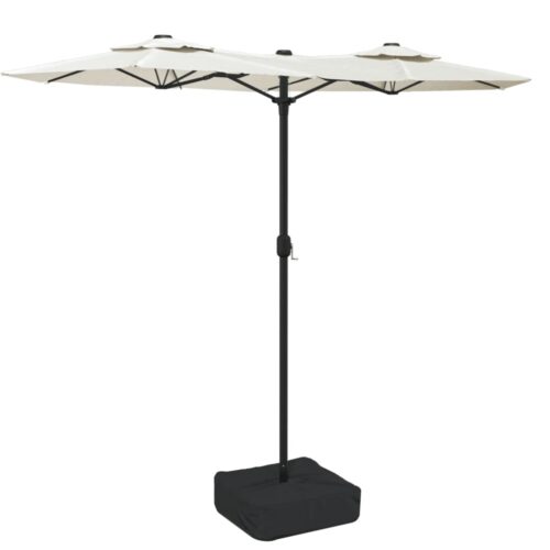 Double-Head Parasol Sand White 316x240cm - Image 2