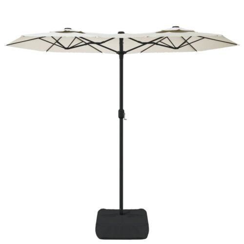 Double-Head Parasol Sand White 316x240cm - Image 3