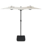 Double-Head Parasol Sand White 316x240cm