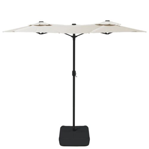 Double-Head Parasol Sand White 316x240cm