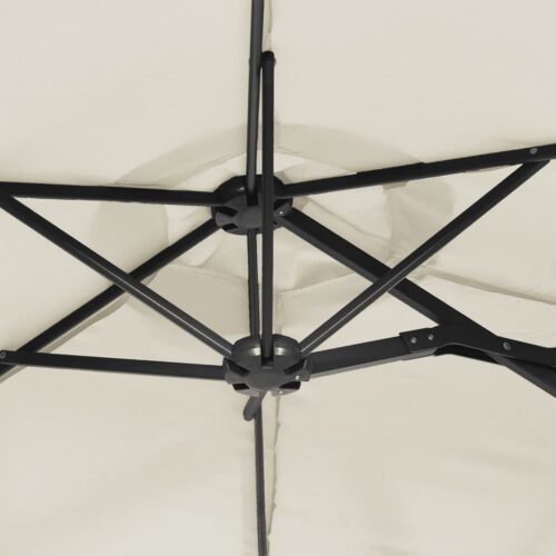 Double-Head Parasol Sand White 316x240cm - Image 6