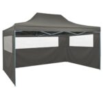 Professional Folding Party Tent with 3 Sidewalls 3x4m Steel Anthracite
