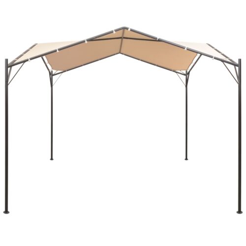 Gazebo Pavilion Tent Canopy 3x3m Steel Beige - Image 2